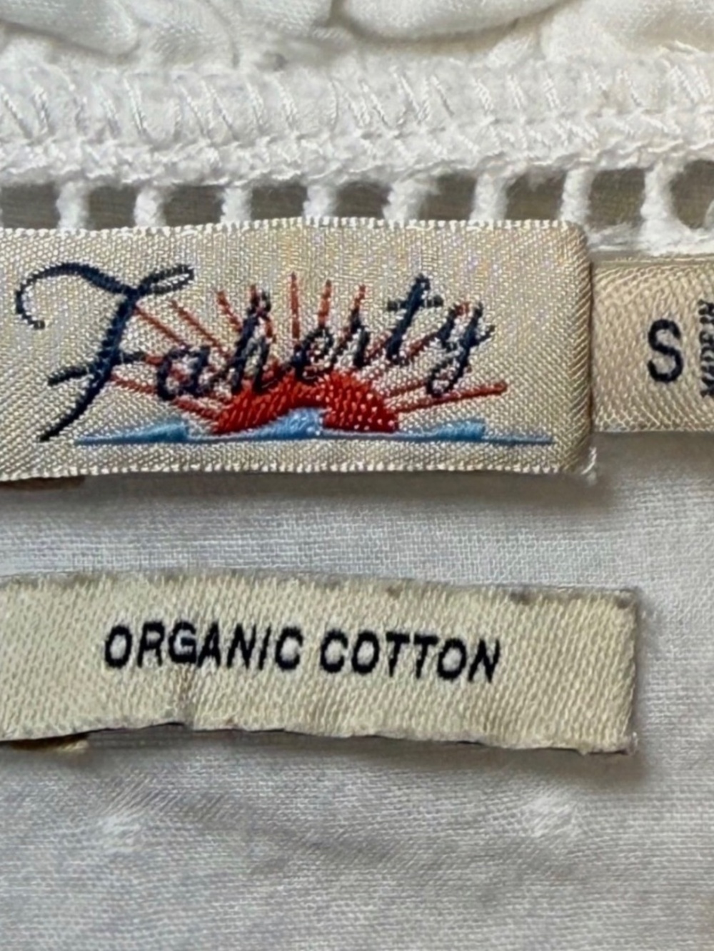 Faherty Willa Top Organic cotton white bohemian peasant blouse - Picture 5 of 14